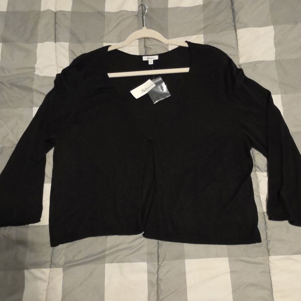 2X Reitmans Black Cropped Shrug Cardigan